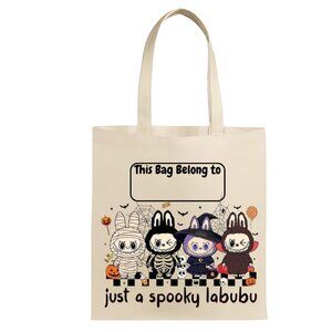 Customize Labubu Spooky Halloween Trick or Treat tote bag